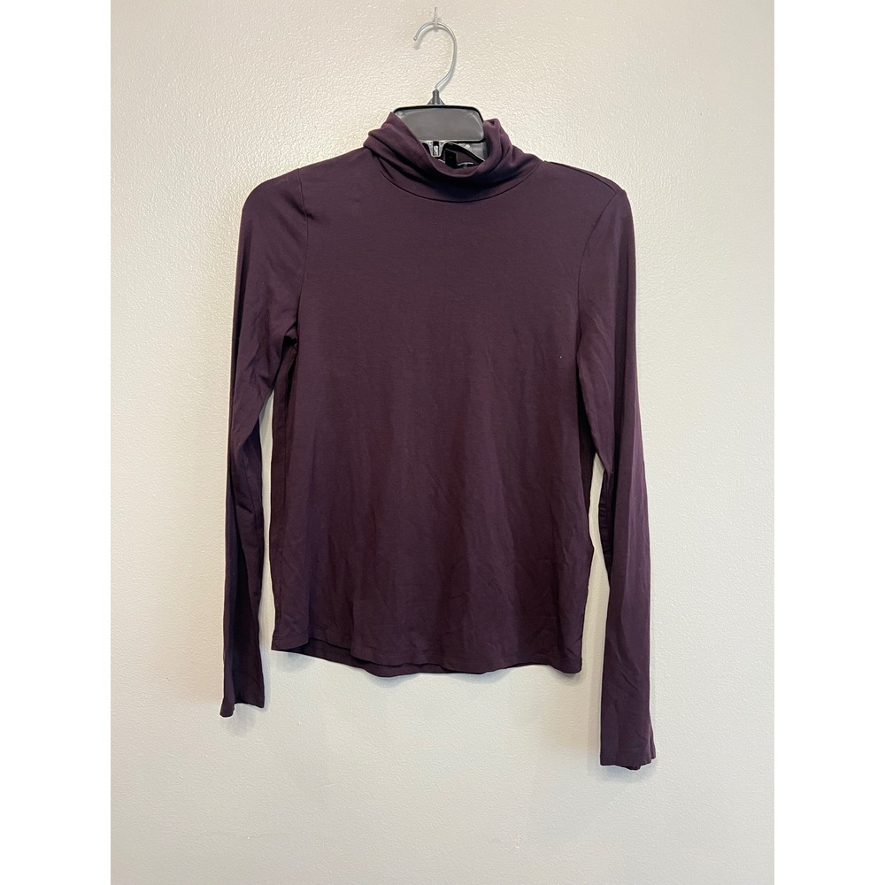 Eileen Fisher Womens XXS Purple Tencel Lyocell Stretch Turtleneck Top Minimalist